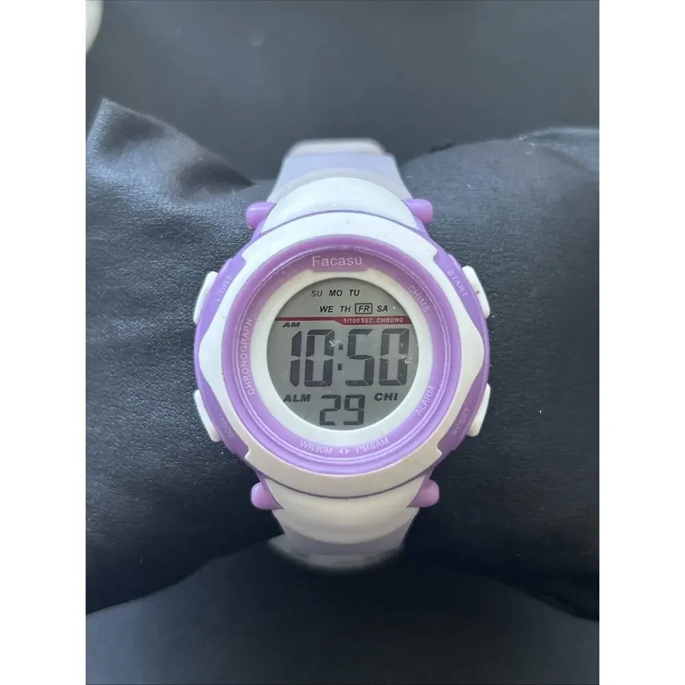 Facasu Purple White And Gray Kids Multifunction Watch
